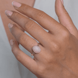 Pink Opal Rosecut Handmade Sterling Silver Statement Ring