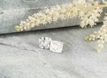 Square Hammered Sterling Silver Earrings Lunar Moth Jewellery