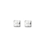 Square Hammered Earrings on White Background