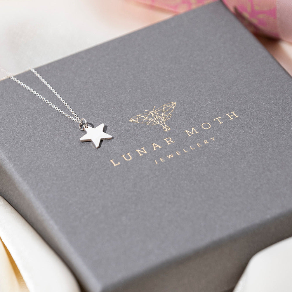 Star Sterling Silver Necklace on Packaging 