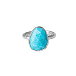 Tourquise Gemstone Sterling Silver Ring on a white background 