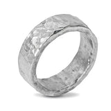Hammered Sterling Silver Ring - 6mm Lunar Moth Jewellery