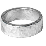 Hammered Sterling Silver Ring - 6mm Lunar Moth Jewellery