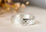 Hammered Sterling Silver Ring - 6mm Lunar Moth Jewellery