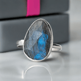 Anniversary Gift: Labradorite Statement Ring | Symbol of Protection & Connection