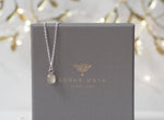 Moonstone Pendent Sterling Silver Necklace on a Lunar Moth Jewellery Box