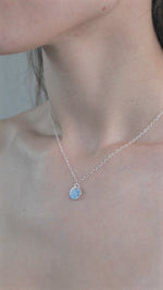 Sterling Silver Round pendent necklace worn by model