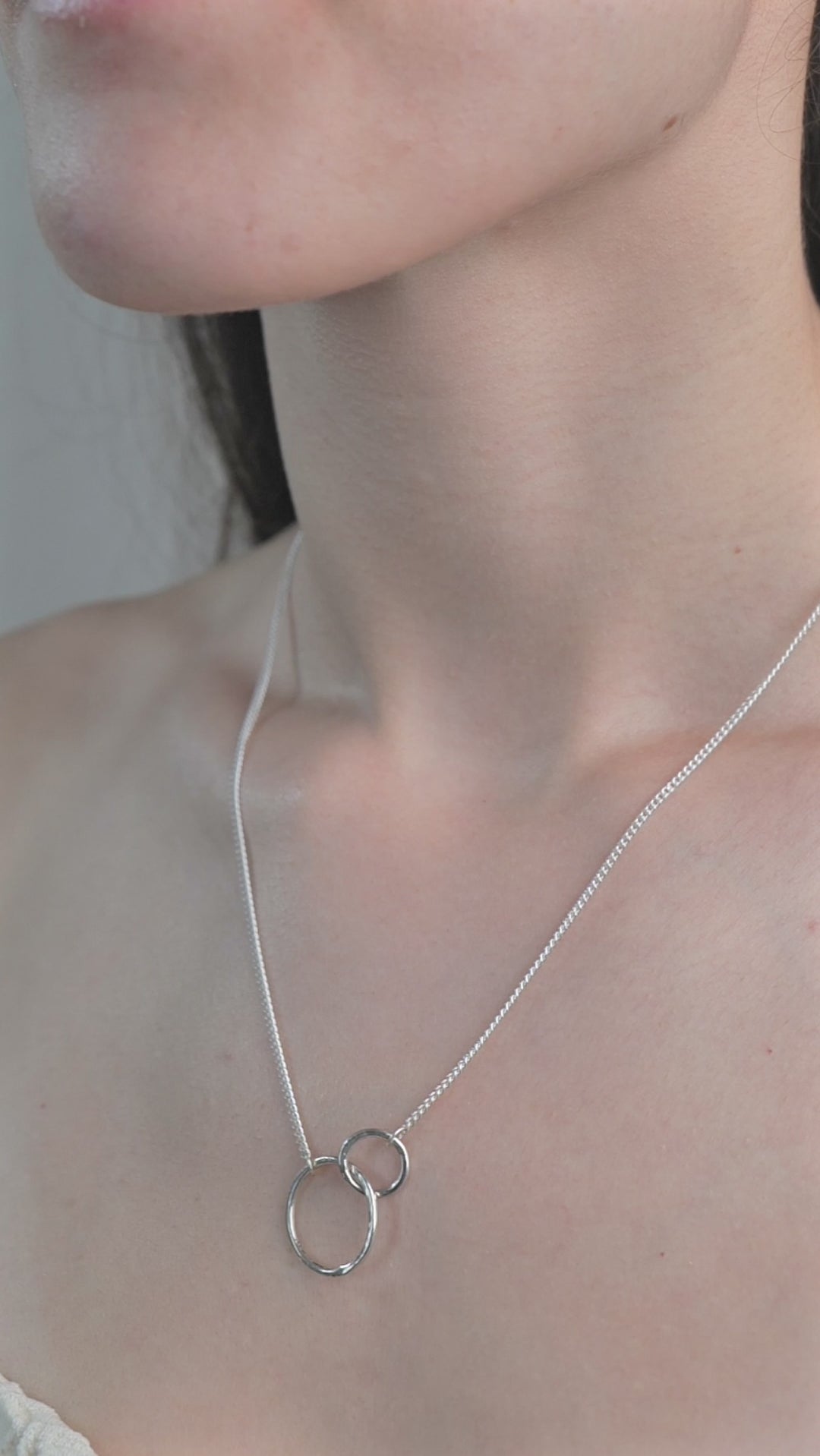 Sterling Silver Necklace worn by model