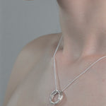 Sterling Silver Russian Ring Necklace Pendent Necklace worn on model