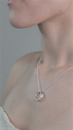 Sterling Silver Russian Ring Necklace Pendent Necklace worn on model