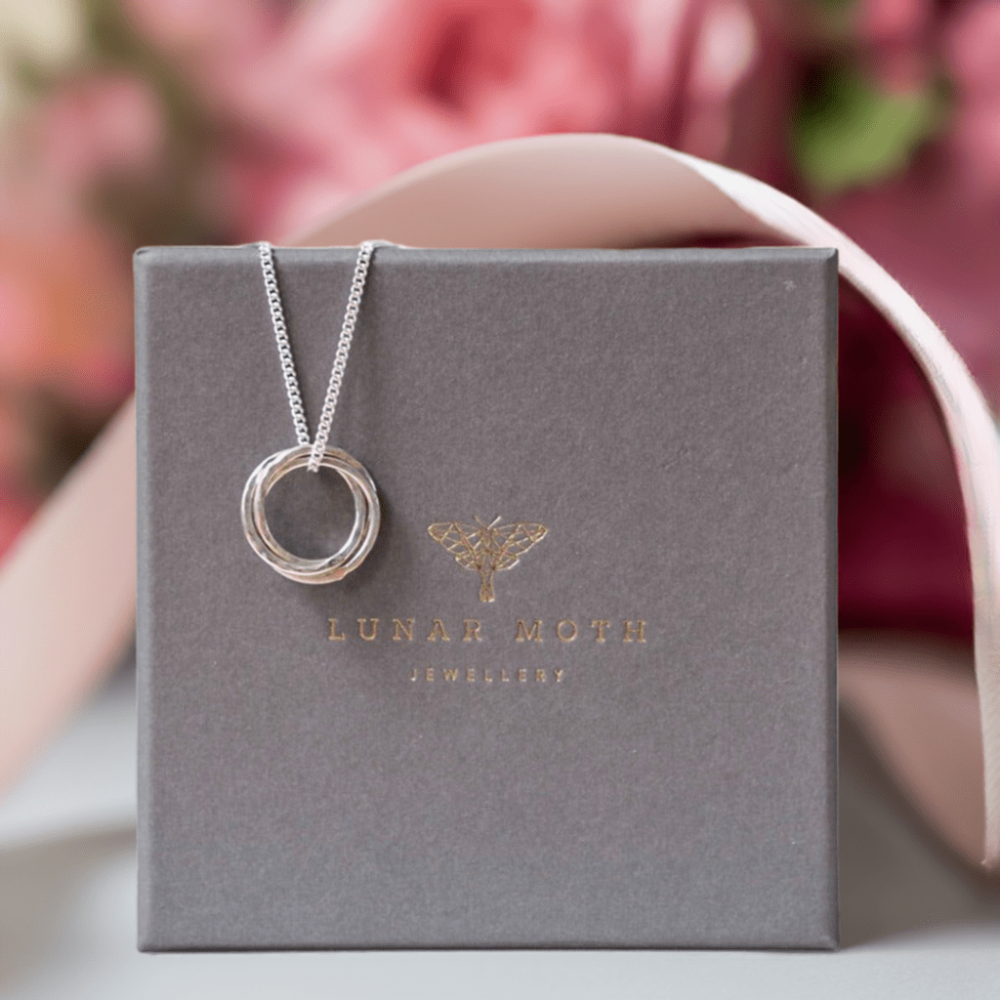 Sterling Silver Russian Ring Pendent, with a hammered texture  Necklace