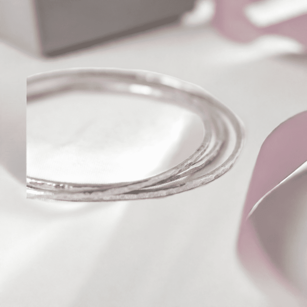 Russian Sterling Silver Hammered Bangle Set 