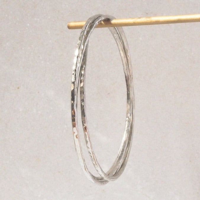 Russian Hammered Sterling Silver Bangle Lunar Moth Jewellery